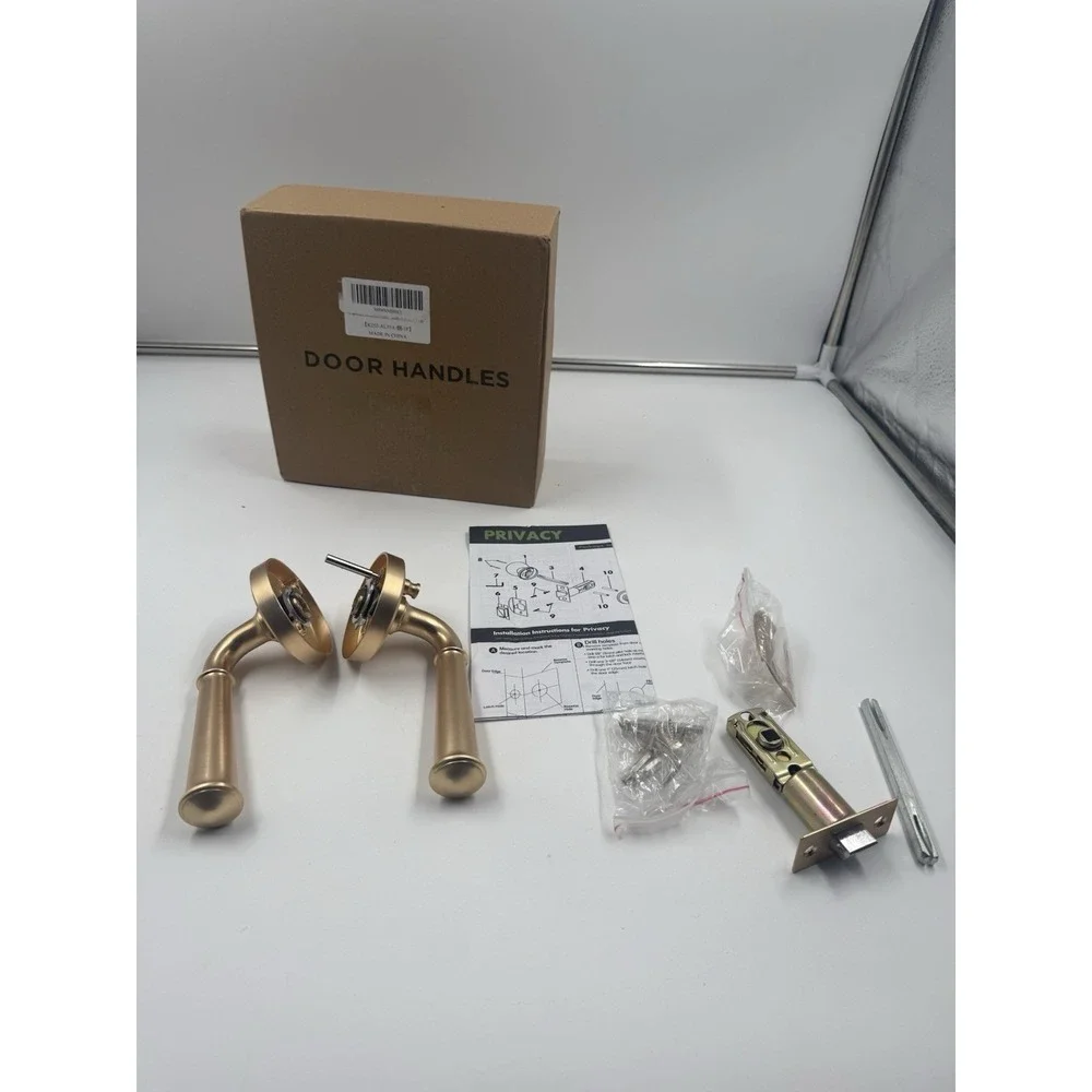 Brushed Gold Privacy Door Handle Interior Bedroom Bathroom Privacy Gold Door ...